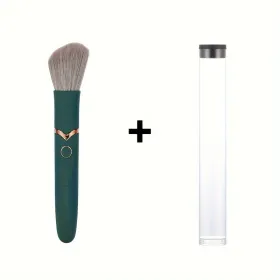 Electric Massage Stick And Beauty Vibration Massager Doubling As Makeup Blush Brush (Option: Green storage box)