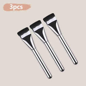Elegant Silver Three-piece Makeup Brush Set (Option: 3piece set)